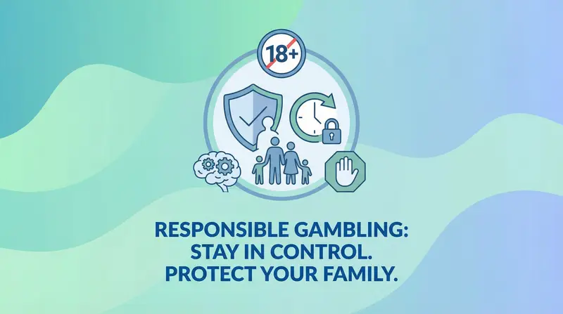 Símbolo de juego responsable con familia feliz